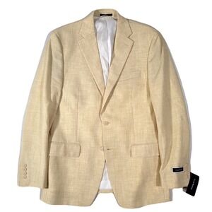 Club Room Solid Yellow Sport Coat Mens 38R‎ 38 Classic-Fit Stretch Golf NEW